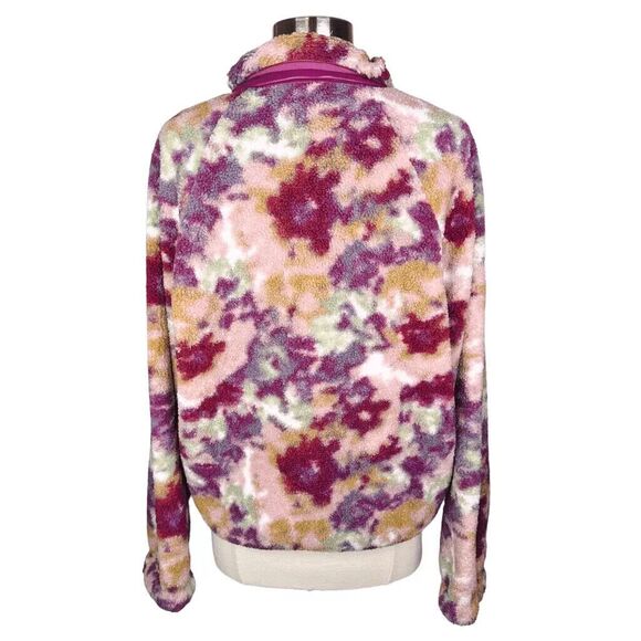 Calme by Johnny Was Printed Teddy Fleece Jacket Sz XL Athleisure Pockets - Picture 5 of 6